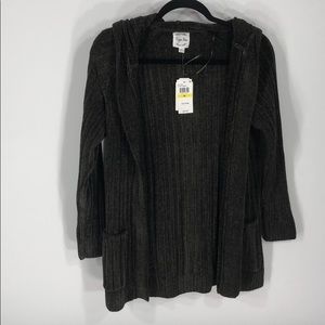 Dark green hooded cardigan